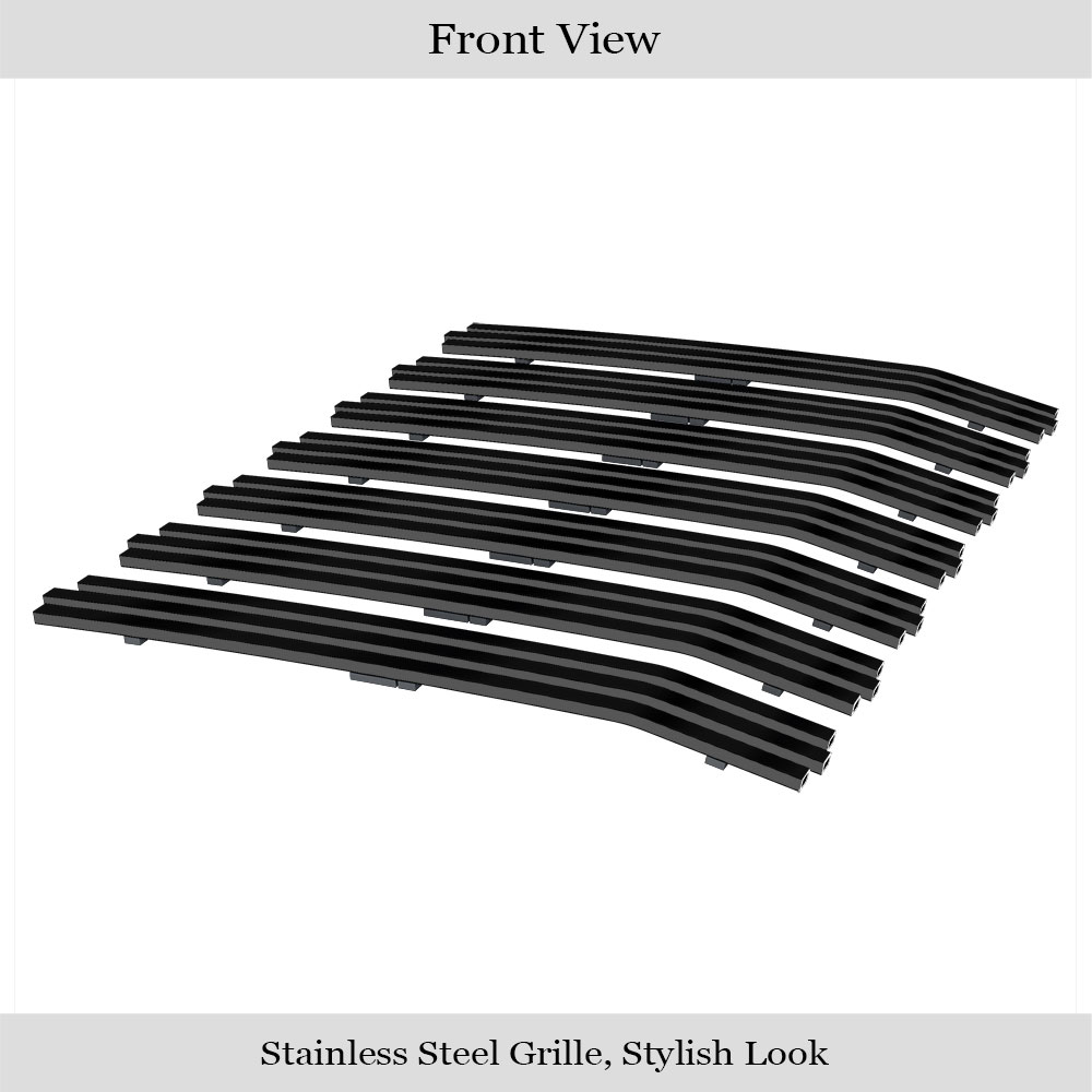 1997-2006 Jeep Wrangler Main Upper Black Stainless Steel Billet Grille