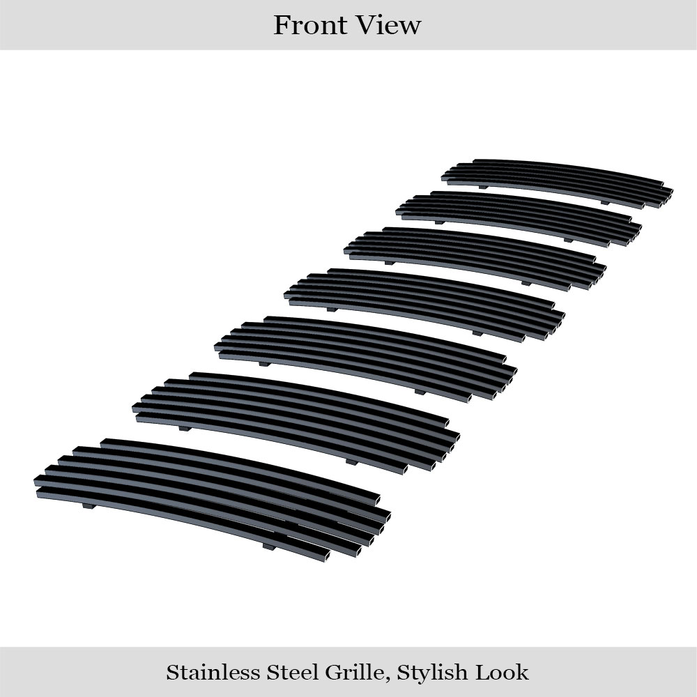 2005-2007 Jeep Liberty Not For Renegade Main Upper Black Stainless Steel Billet Grille