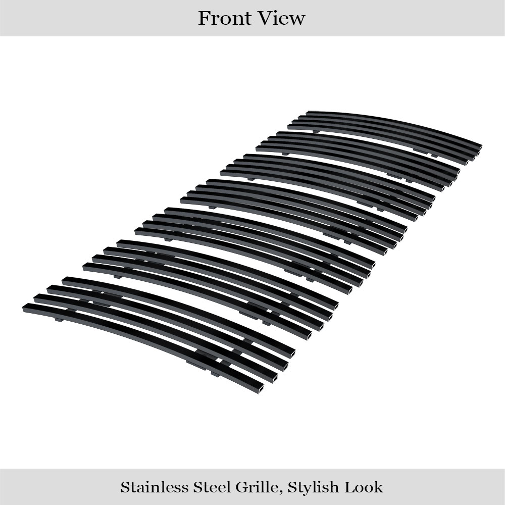 2008-2012 Jeep Liberty Main Upper Black Stainless Steel Billet Grille