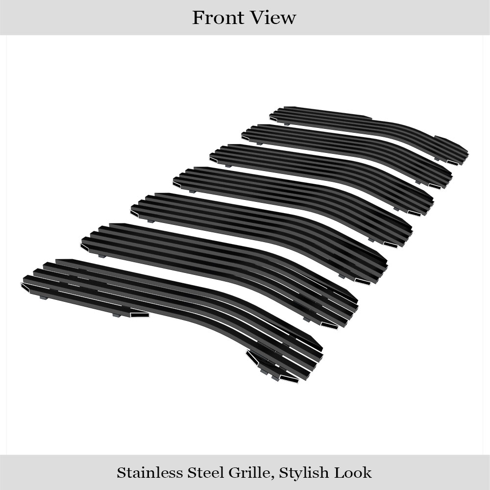 2020-2021 Jeep Gladiator Main Upper Black Stainless Steel Billet Grille