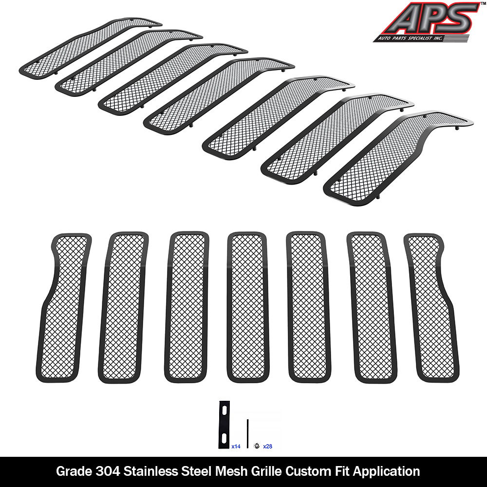 2020-2021 Jeep Gladiator Main Upper Black Wire Mesh Grille