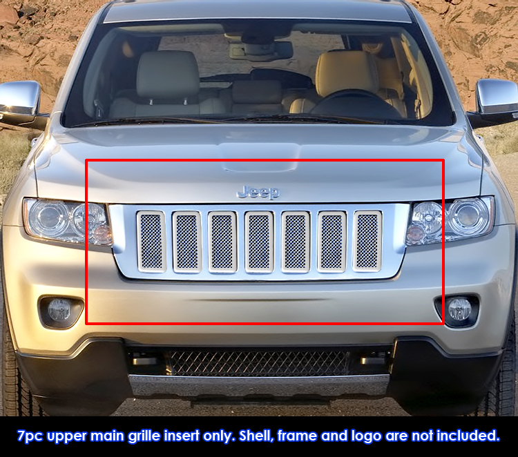 2011-2013 Jeep Grand Cherokee Not For SRT8 Main Upper Wire Mesh Grille