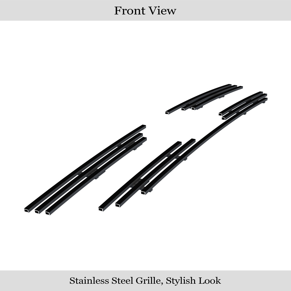 2009-2010 Kia Sportage Main Upper Black Stainless Steel Billet Grille