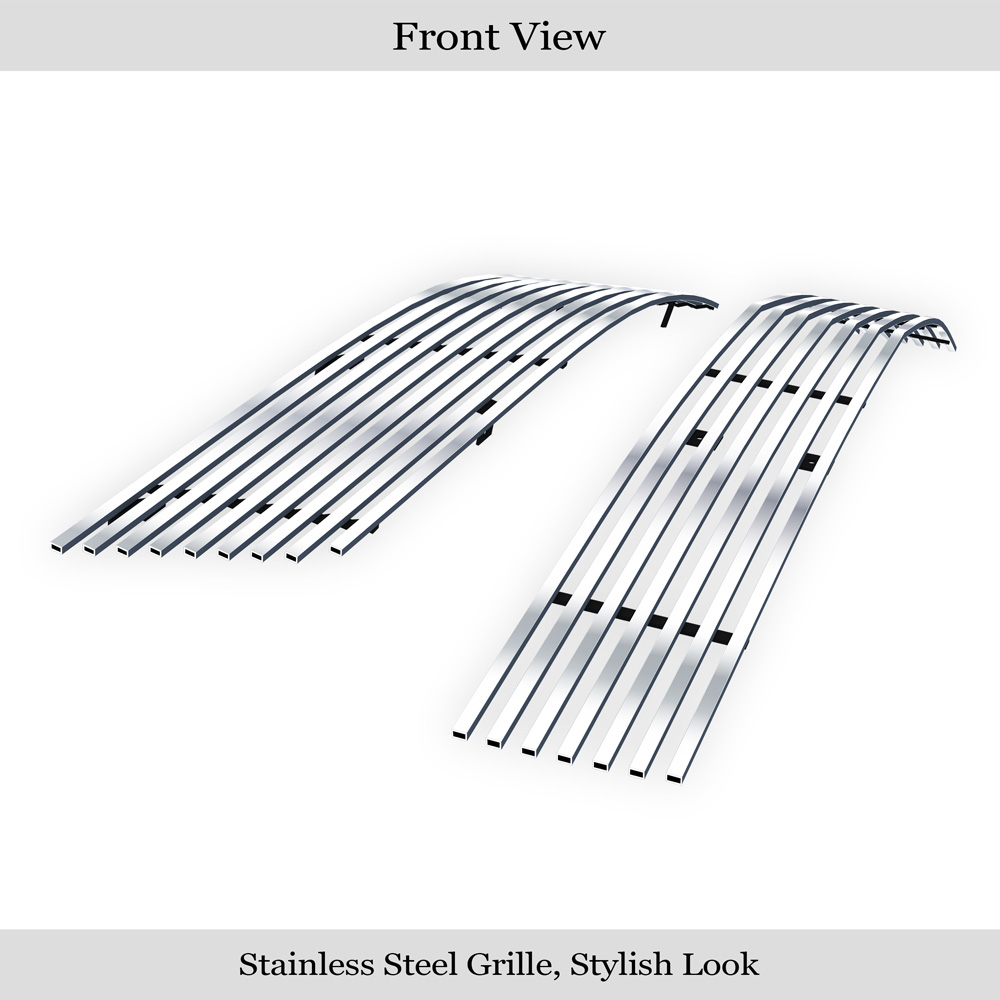 2007-2008 Lincoln MKZ Main Upper + Lower Bumper Stainless Steel Billet Grille