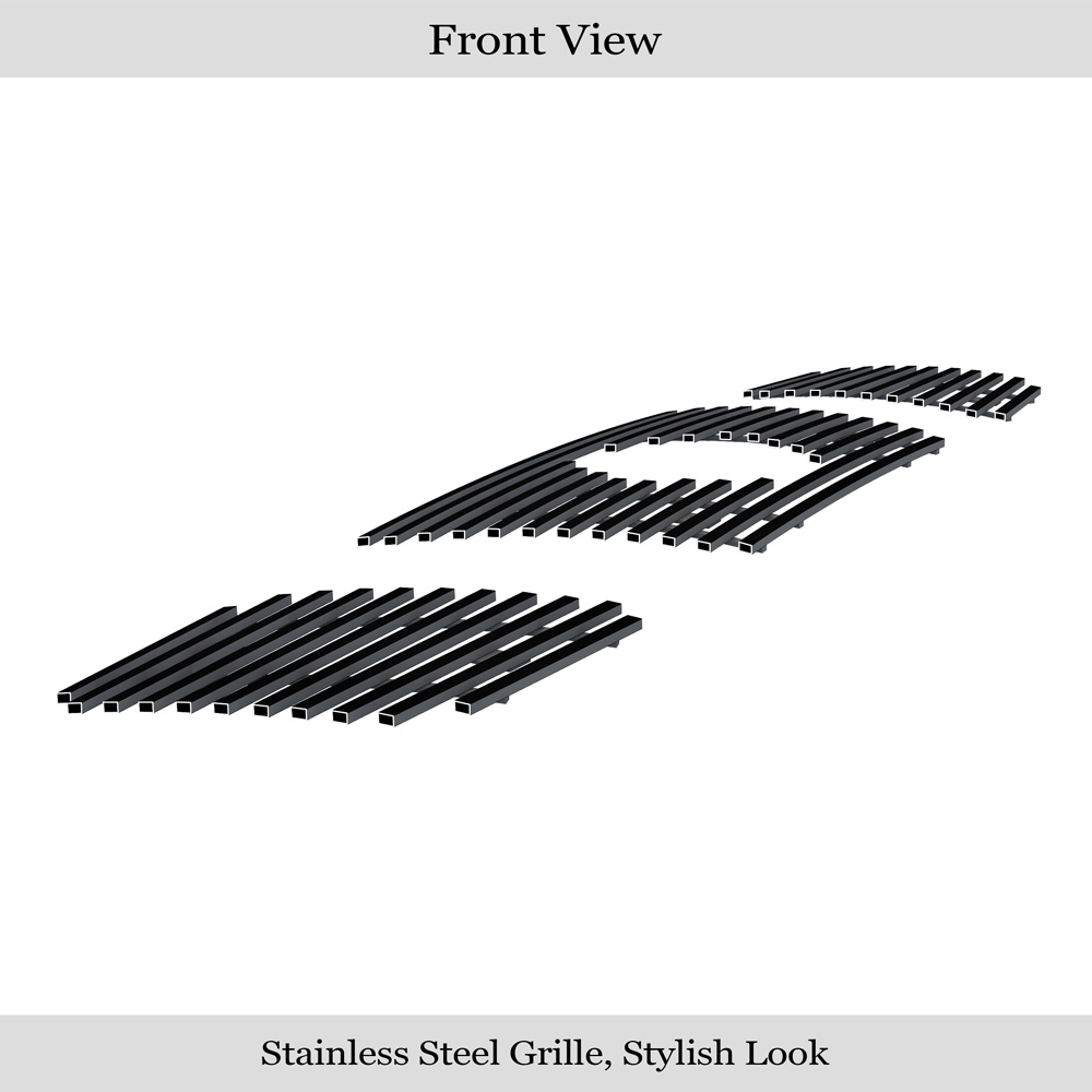 2004-2007 Nissan Armada With Logo Show/2004-2006 Nissan Titan With Logo Show/2007-2007 Nissan Titan Classic Model; With Logo Show Main Upper Black Stainless Steel Billet Grille