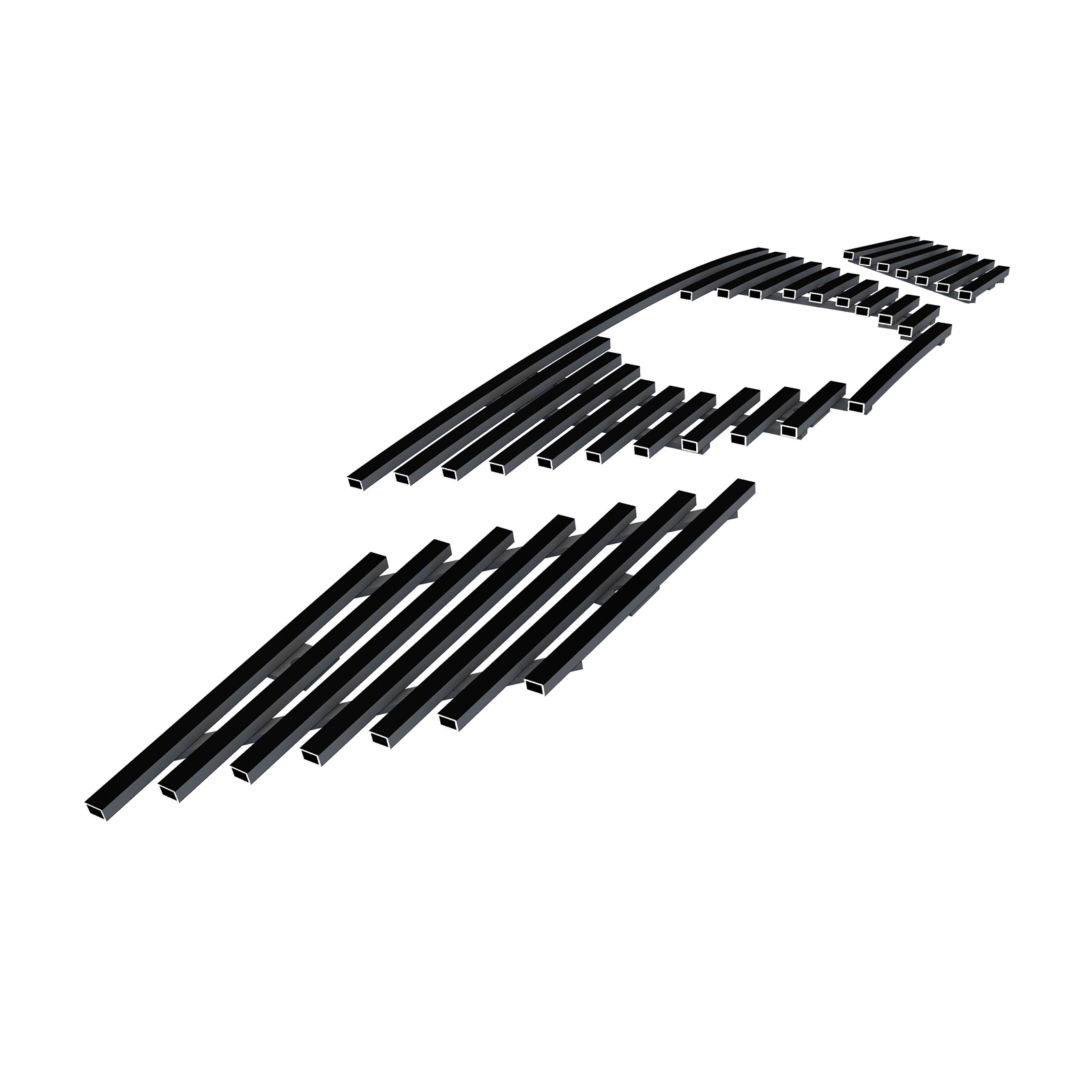2014-2016 Nissan Rogue Main Upper Black Stainless Steel Billet Grille