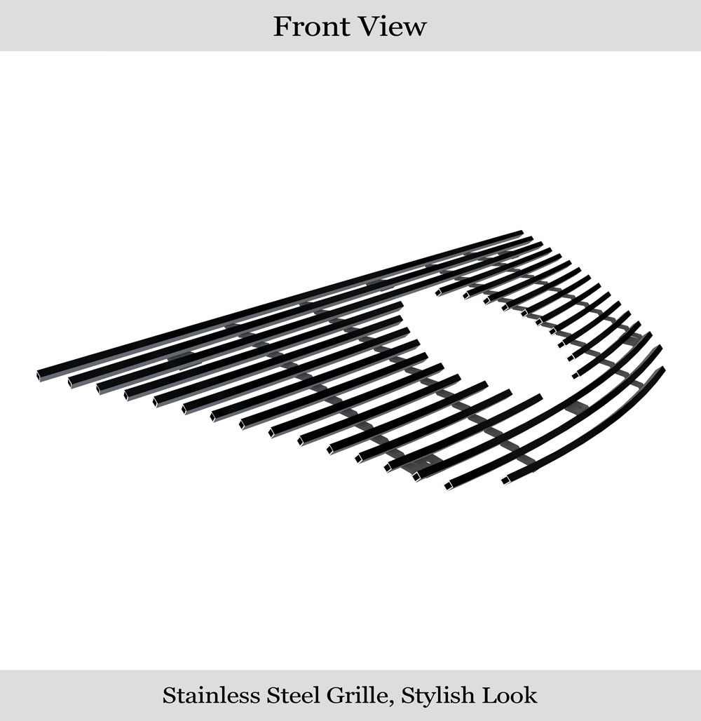 2015-2018 Nissan Murano With Logo Show Main Upper Black Stainless Steel Billet Grille
