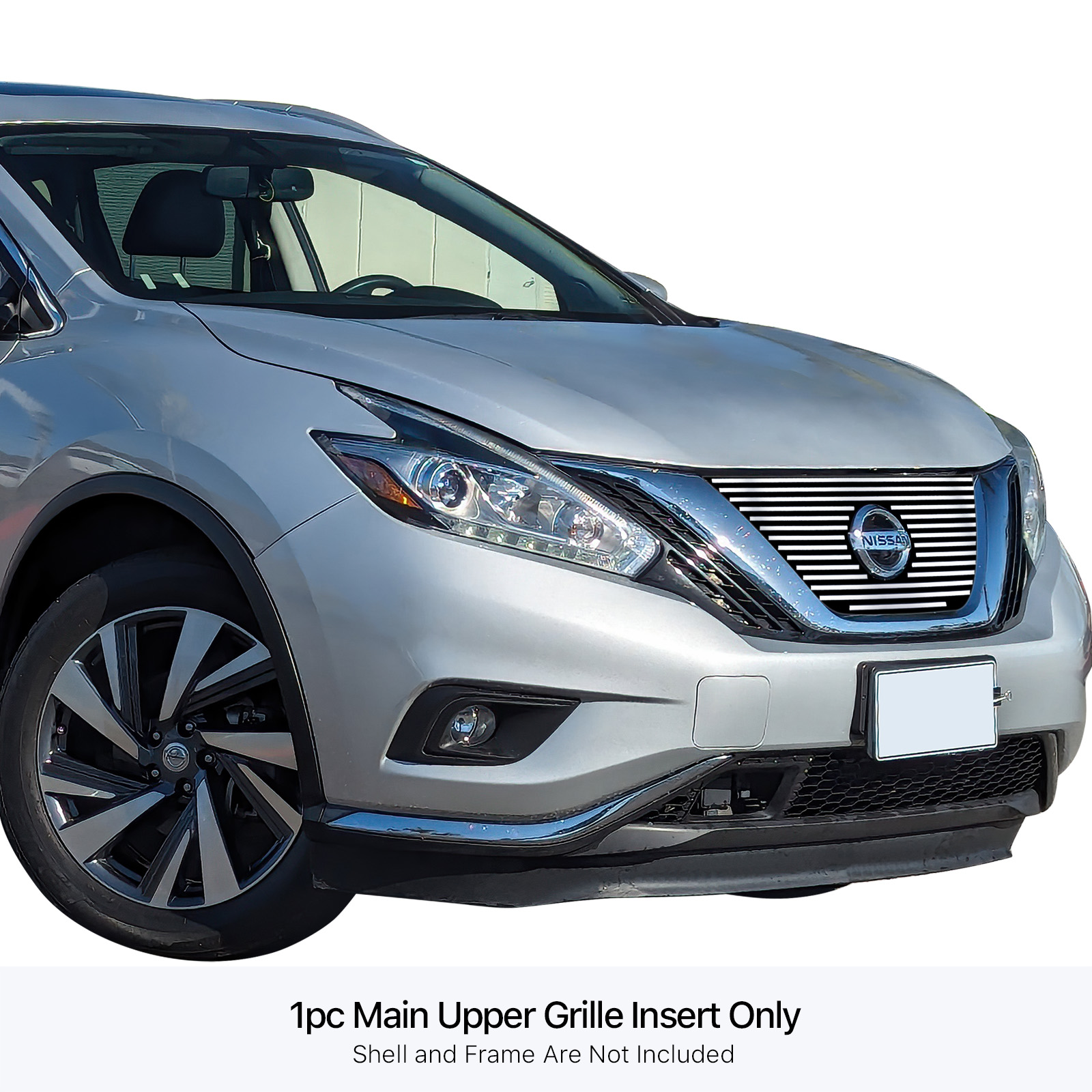 2015-2018 Nissan Murano With Logo Show Main Upper Stainless Steel Billet Grille