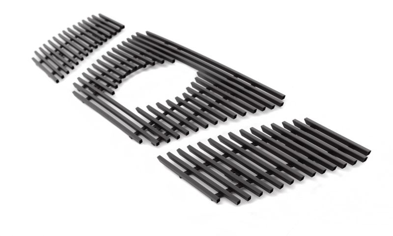 2005-2008 Nissan Frontier With Logo Show/2005-2007 Nissan Pathfinder With Logo Show Main Upper Black Stainless Steel Billet Grille