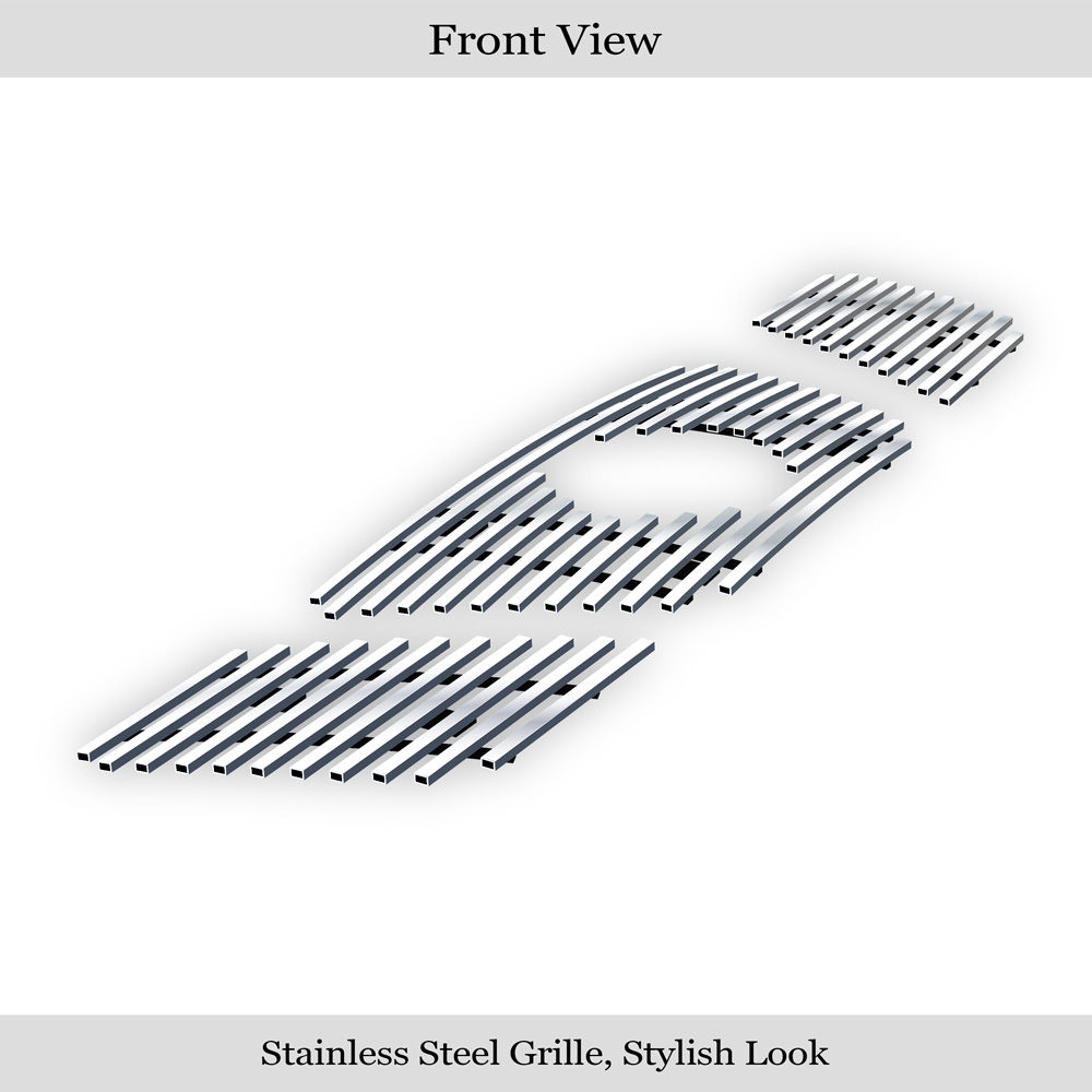 2005-2008 Nissan Frontier With Logo Show/2005-2007 Nissan Pathfinder With Logo Show Main Upper Stainless Steel Billet Grille