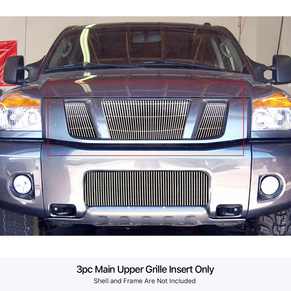 2008-2015 Nissan Titan Main Upper Aluminum Billet Grille