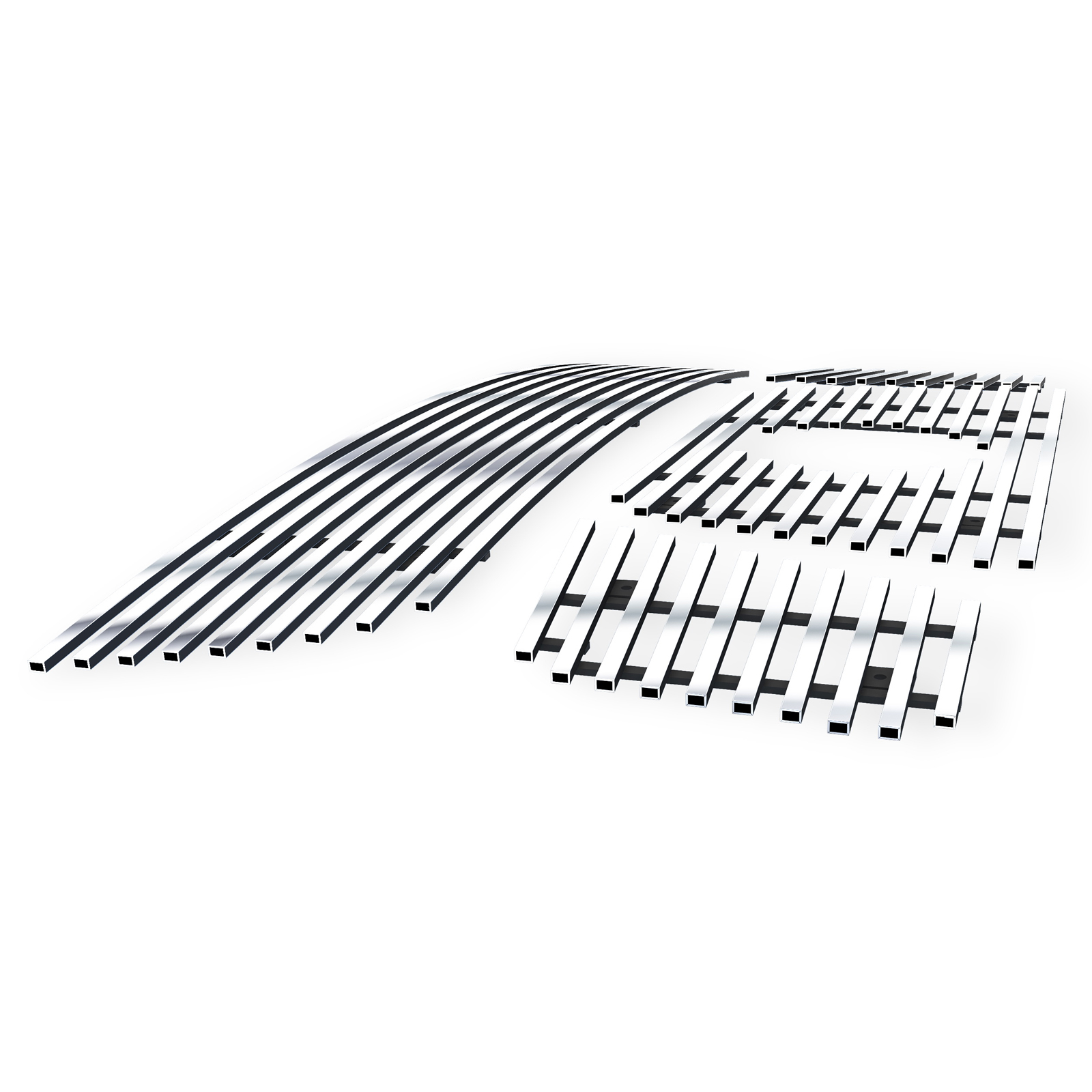 2008-2015 Nissan Armada Logo Show Main Upper + Lower Bumper Stainless Steel Billet Grille