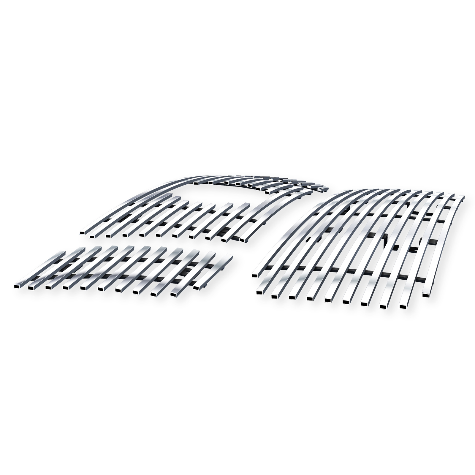 2008-2015 Nissan Titan Main Upper + Lower Bumper Stainless Steel Billet Grille