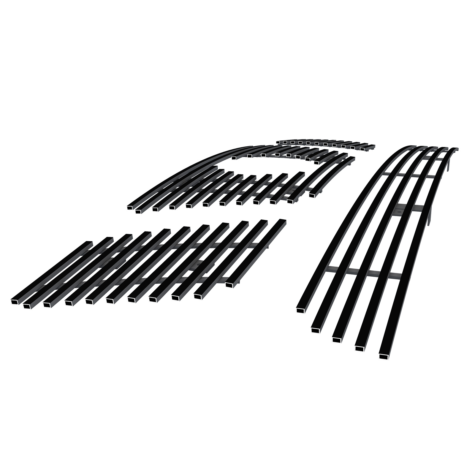 2005-2007 Nissan Pathfinder With Logo Show/2005-2008 Nissan Frontier With Logo Show Main Upper + Lower Bumper Black Stainless Steel Billet Grille