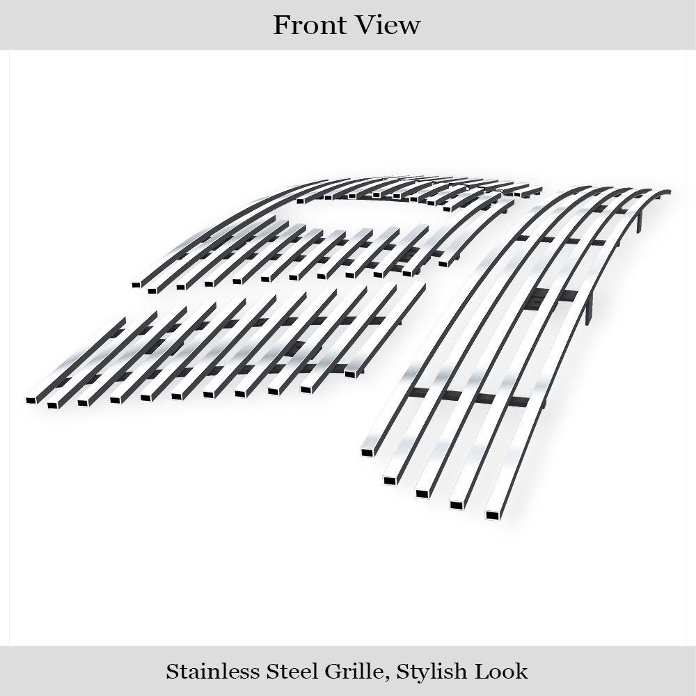2005-2007 Nissan Pathfinder With Logo Show/2005-2008 Nissan Frontier With Logo Show Main Upper + Lower Bumper Stainless Steel Billet Grille