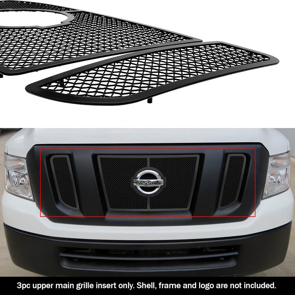 2012-2019 Nissan NV 2500 /2012-2019 Nissan NV 3500 Main Upper Black Wire Mesh Grille