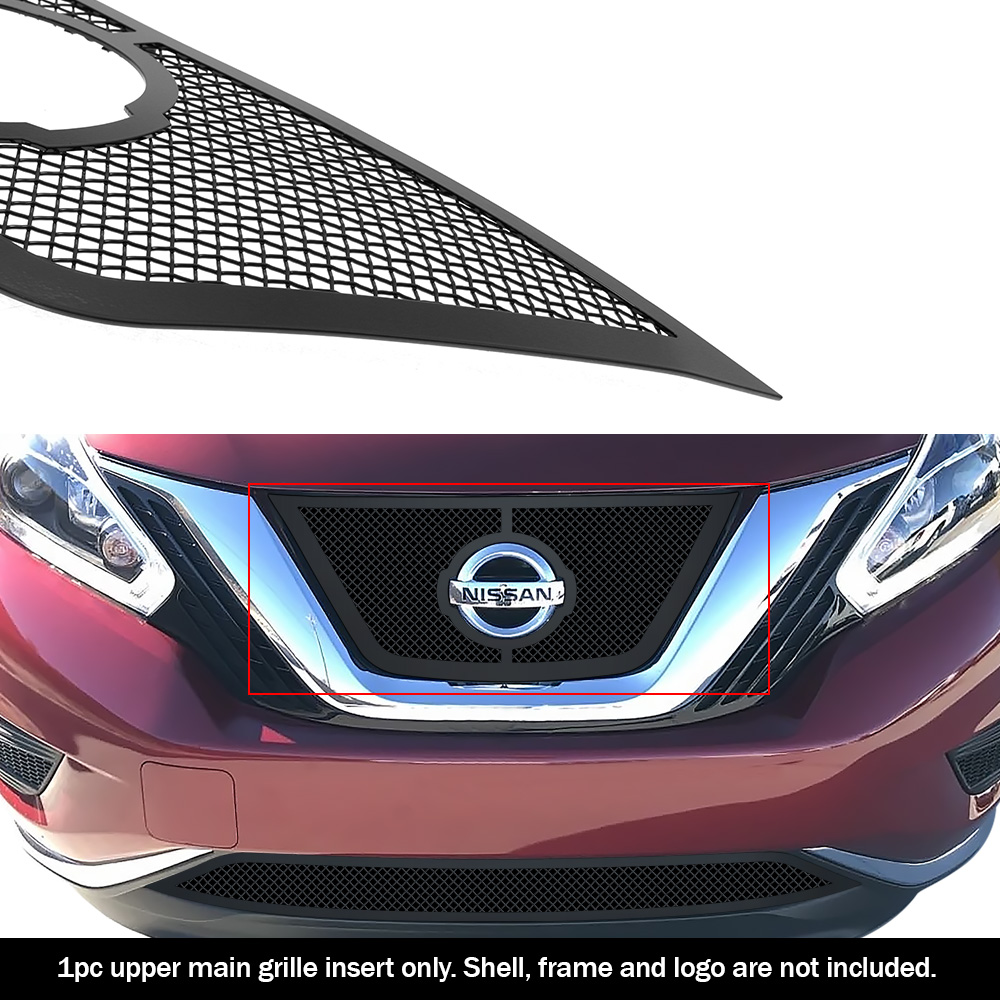 2015-2018 Nissan Murano With Logo Show Main Upper Black Wire Mesh Grille