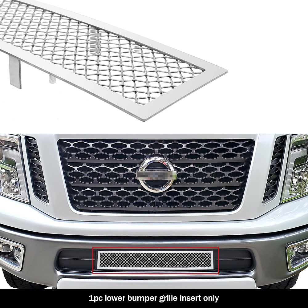 2016-2019 Nissan Titan Not for Models with Tow Hook Lower Bumper Wire Mesh Grille