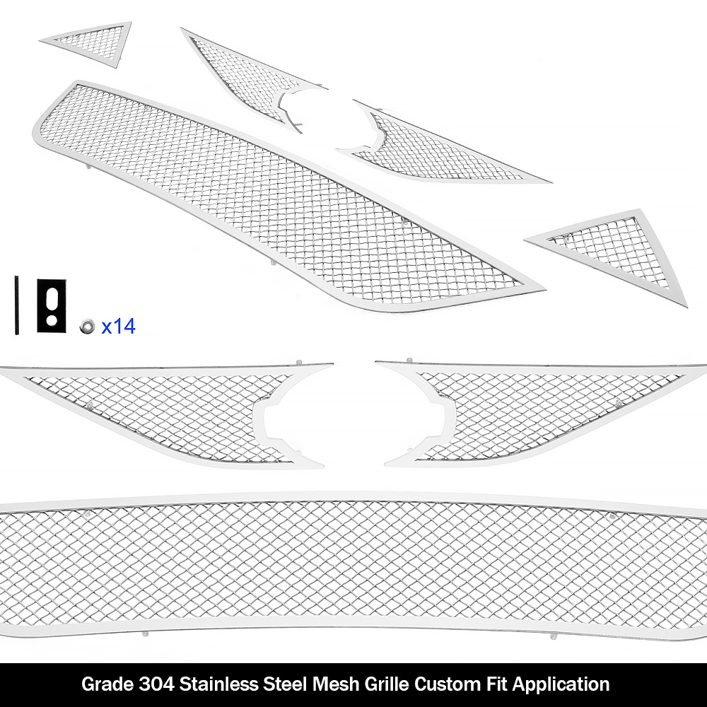 2015-2018 Nissan Maxima Main Upper + Lower Bumper Wire Mesh Grille