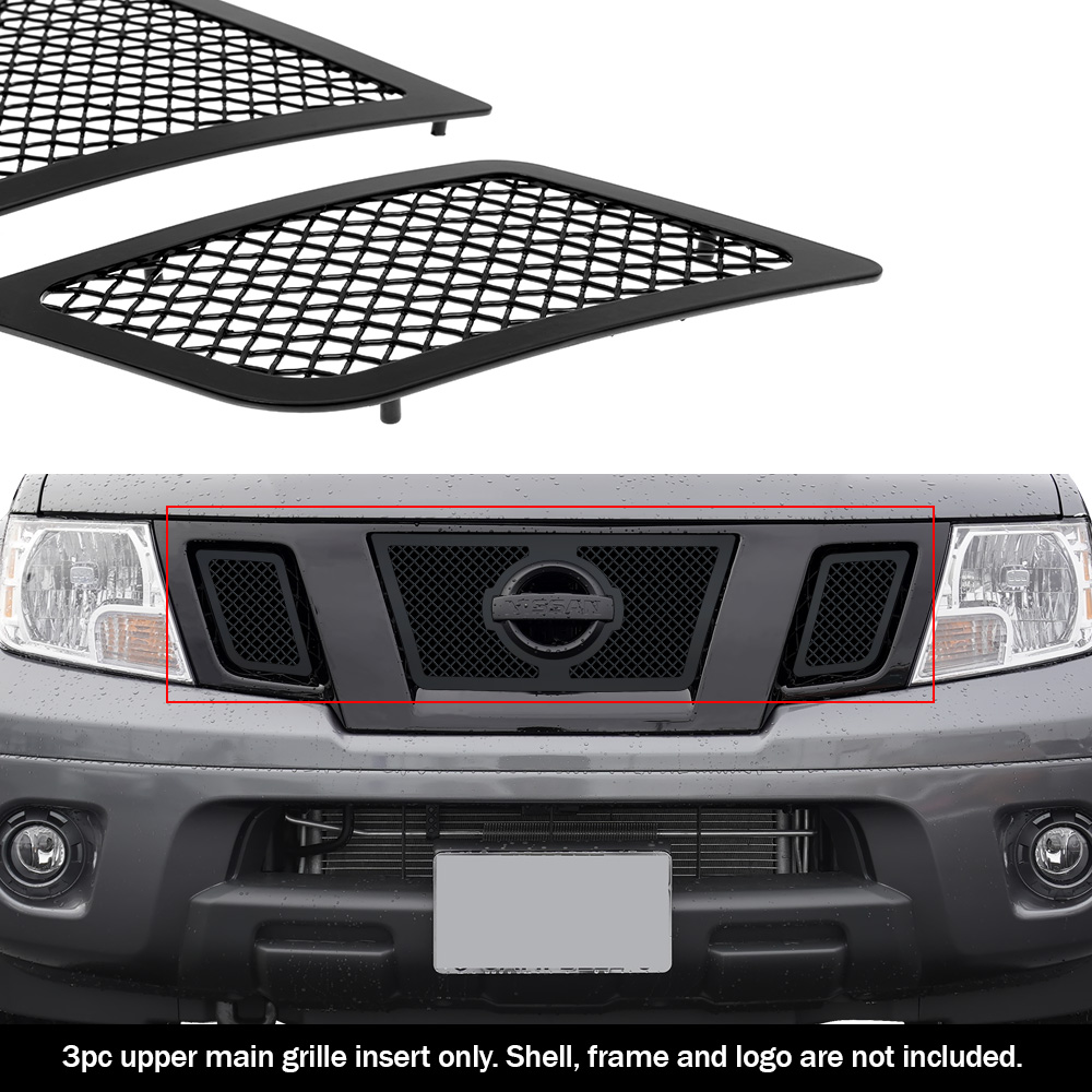 2009-2021 Nissan Frontier Main Upper Black Wire Mesh Grille