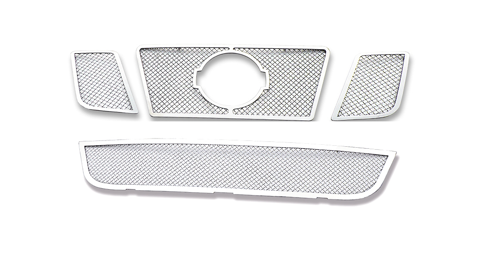 2008-2015 Nissan Armada Logo Show Main Upper + Lower Bumper Wire Mesh Grille