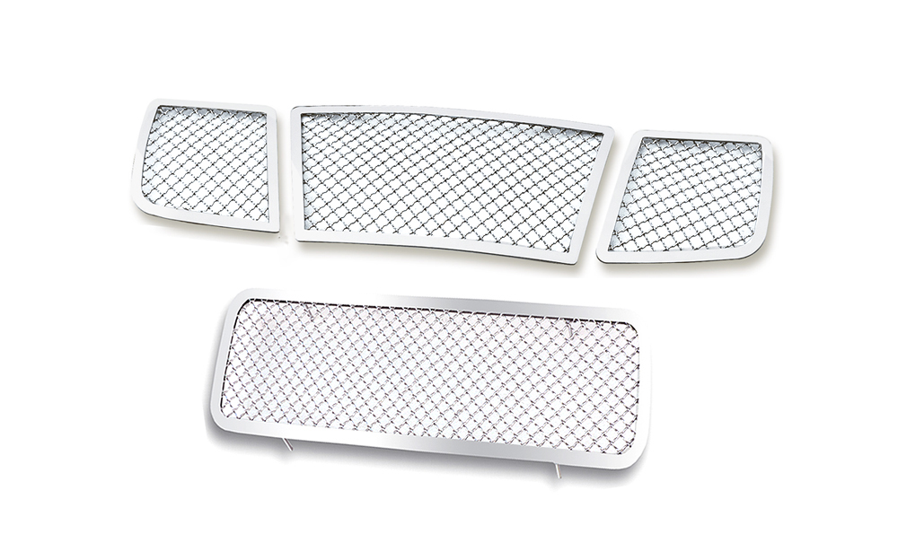 2004-2007 Nissan Titan Main Upper + Lower Bumper Wire Mesh Grille