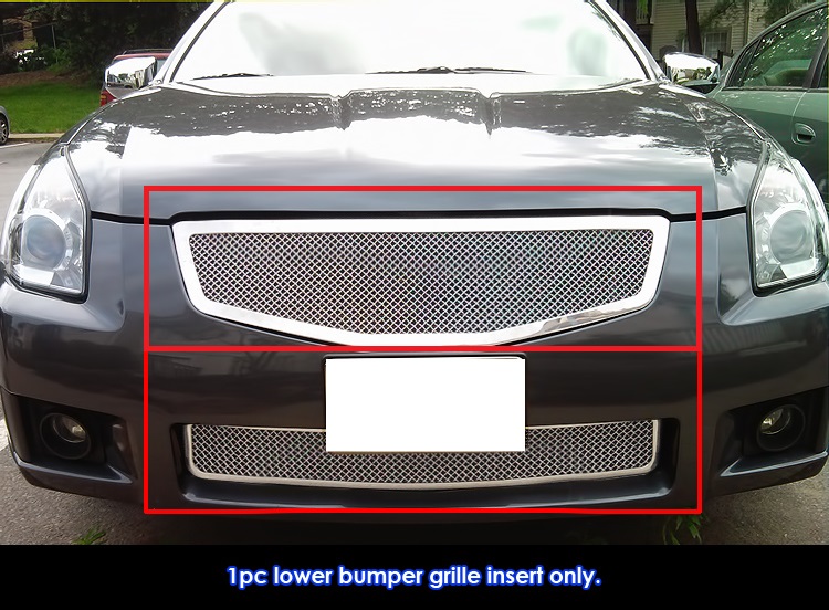 2007-2008 Nissan Maxima Main Upper + Lower Bumper Wire Mesh Grille