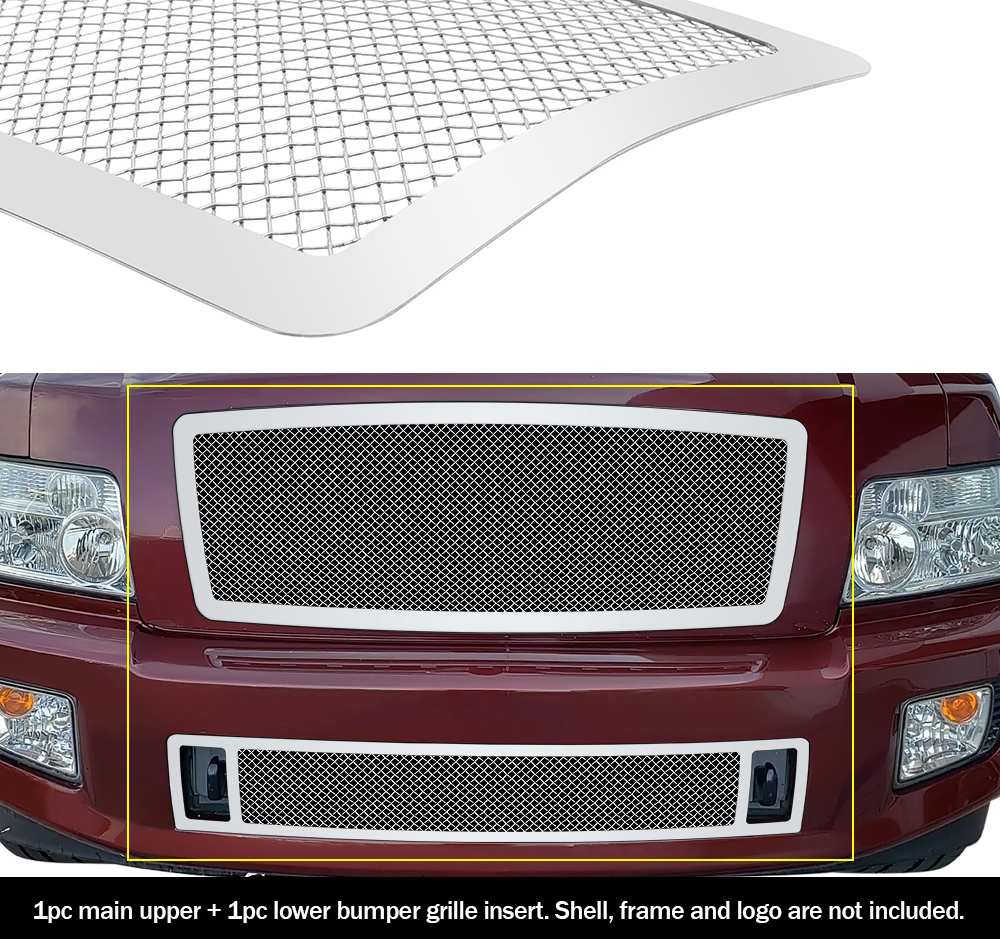 2004-2010 Infiniti QX56 Main Upper + Lower Bumper Wire Mesh Grille