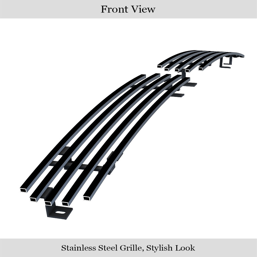 1995-1997 Nissan Hardbody Pickup Lower Bumper Black Stainless Steel Billet Grille