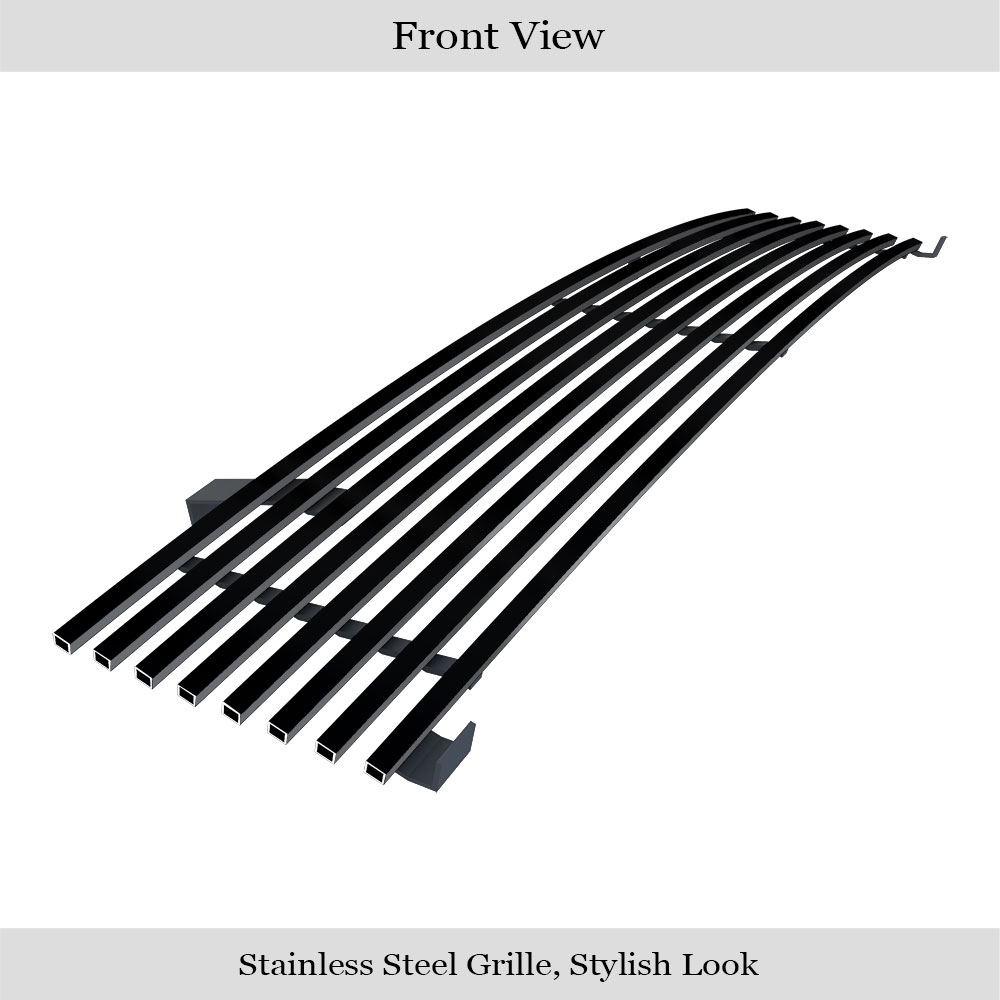 1998-2000 Nissan Frontier Main Upper Black Stainless Steel Billet Grille
