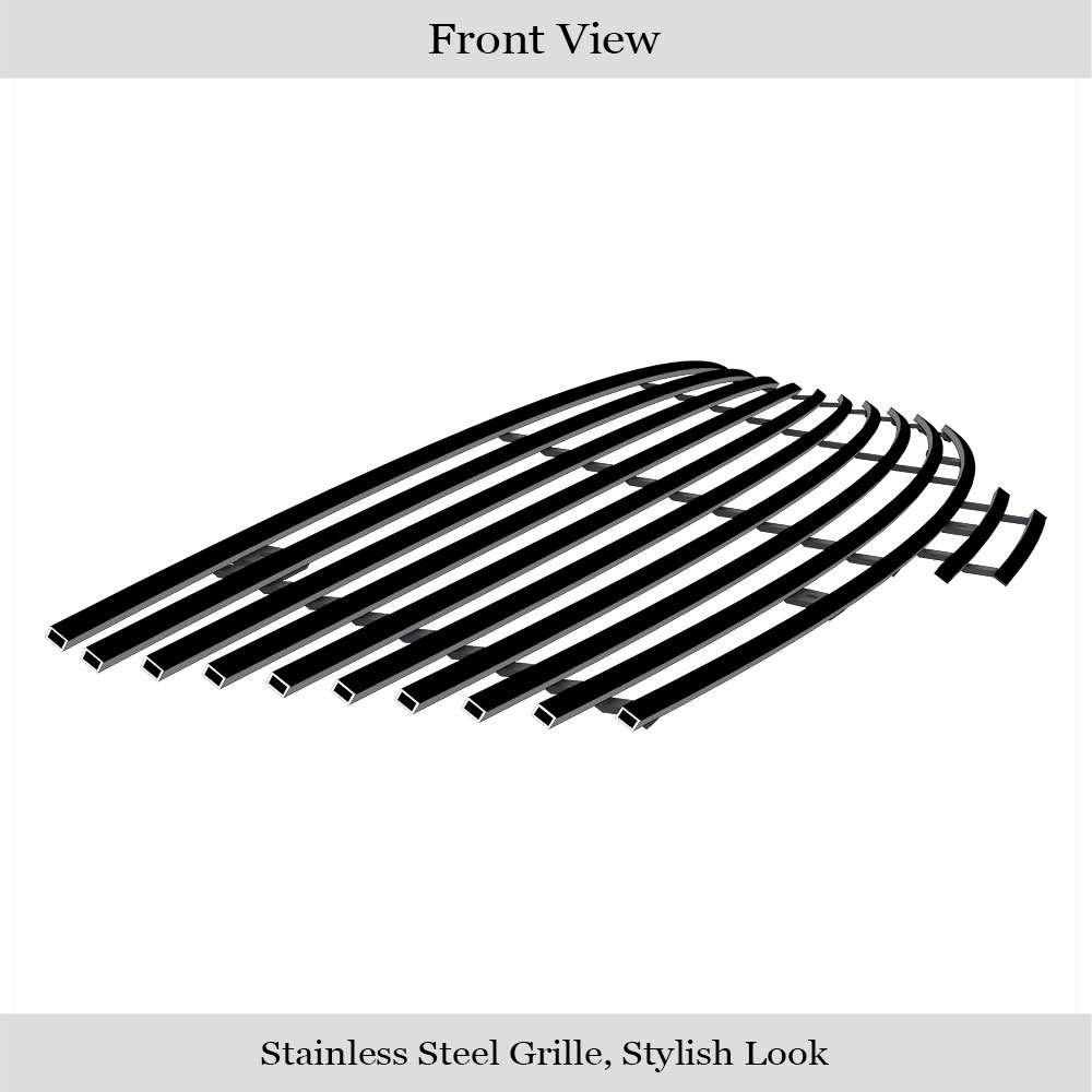 2007-2009 Nissan Altima Sedan Main Upper Black Stainless Steel Billet Grille