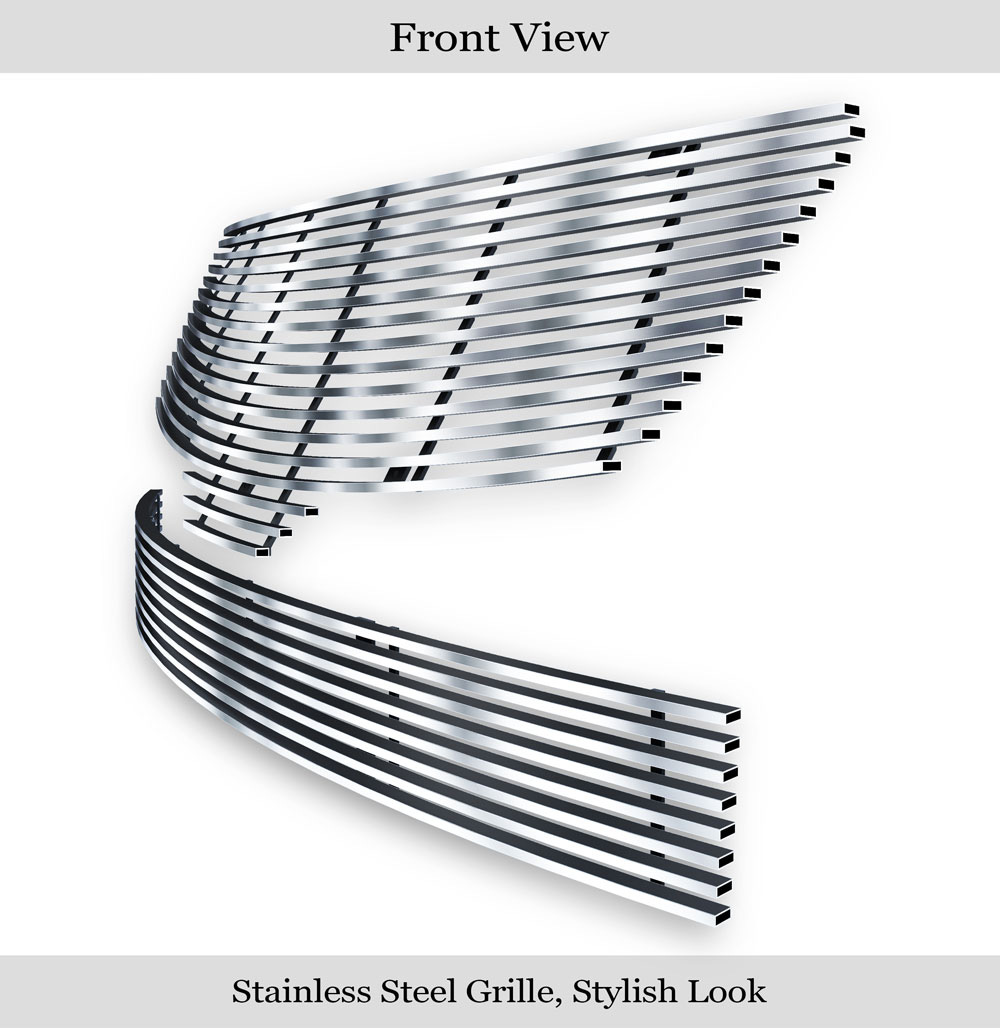 2007-2009 Nissan Altima Sedan Main Upper + Lower Bumper Stainless Steel Billet Grille