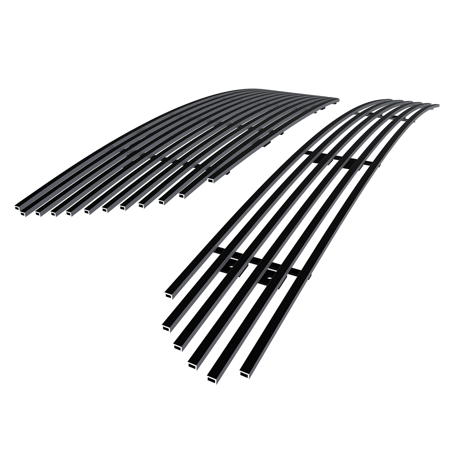2002-2004 Nissan Altima Main Upper + Lower Bumper Black Stainless Steel Billet Grille