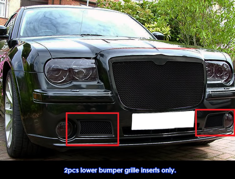 2005-2010 Chrysler 300C  With Fog Light Lower Bumper Black Wire Mesh Grille