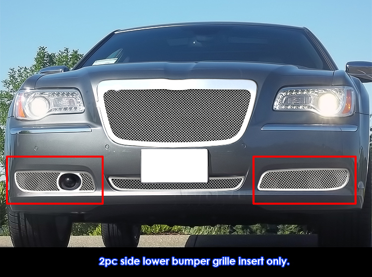 2011-2014 Chrysler 300 With Adaptive Cruise (Not For SRT8)/2011-2014 Chrysler 300C With Adaptive Cruise (Not For SRT8) Fog Light Cover Wire Mesh Grille