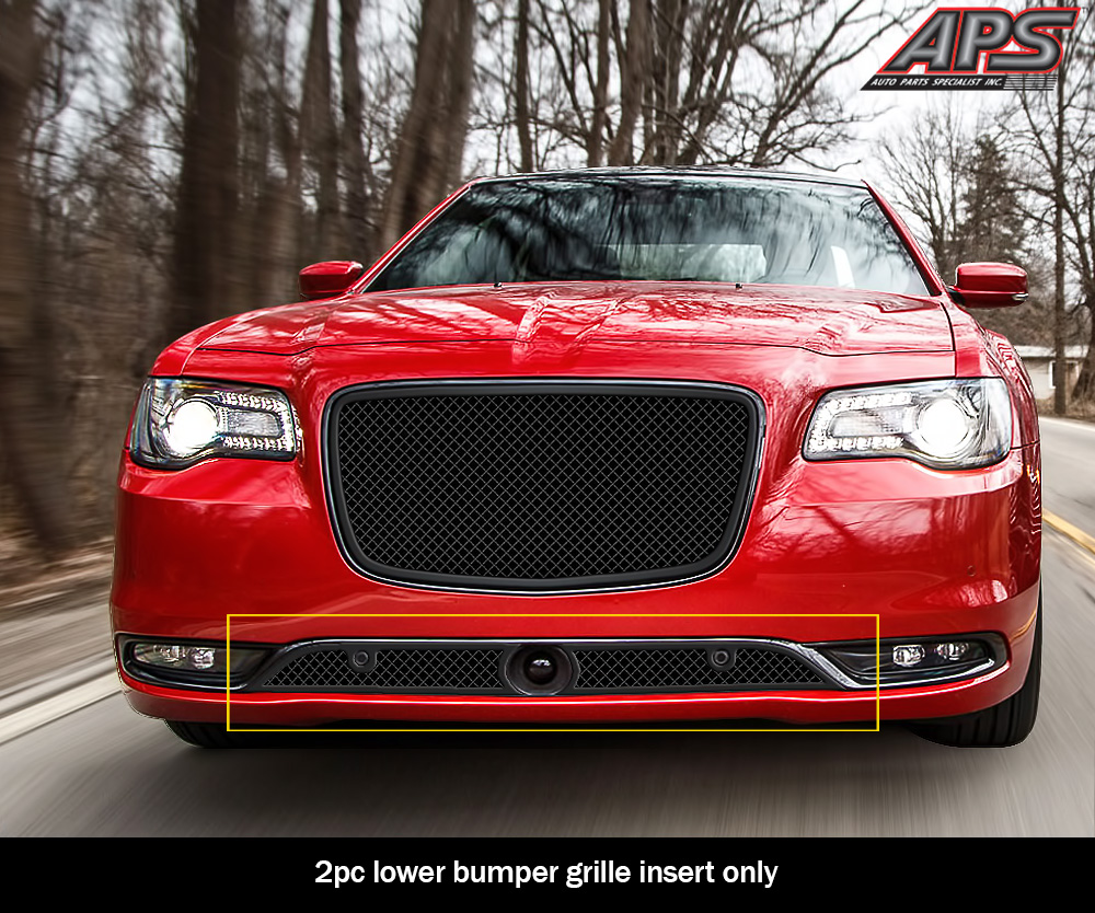 2015-2023 Chrysler 300C/300S With Adaptive Cruise Control Lower Bumper Black Wire Mesh Grille