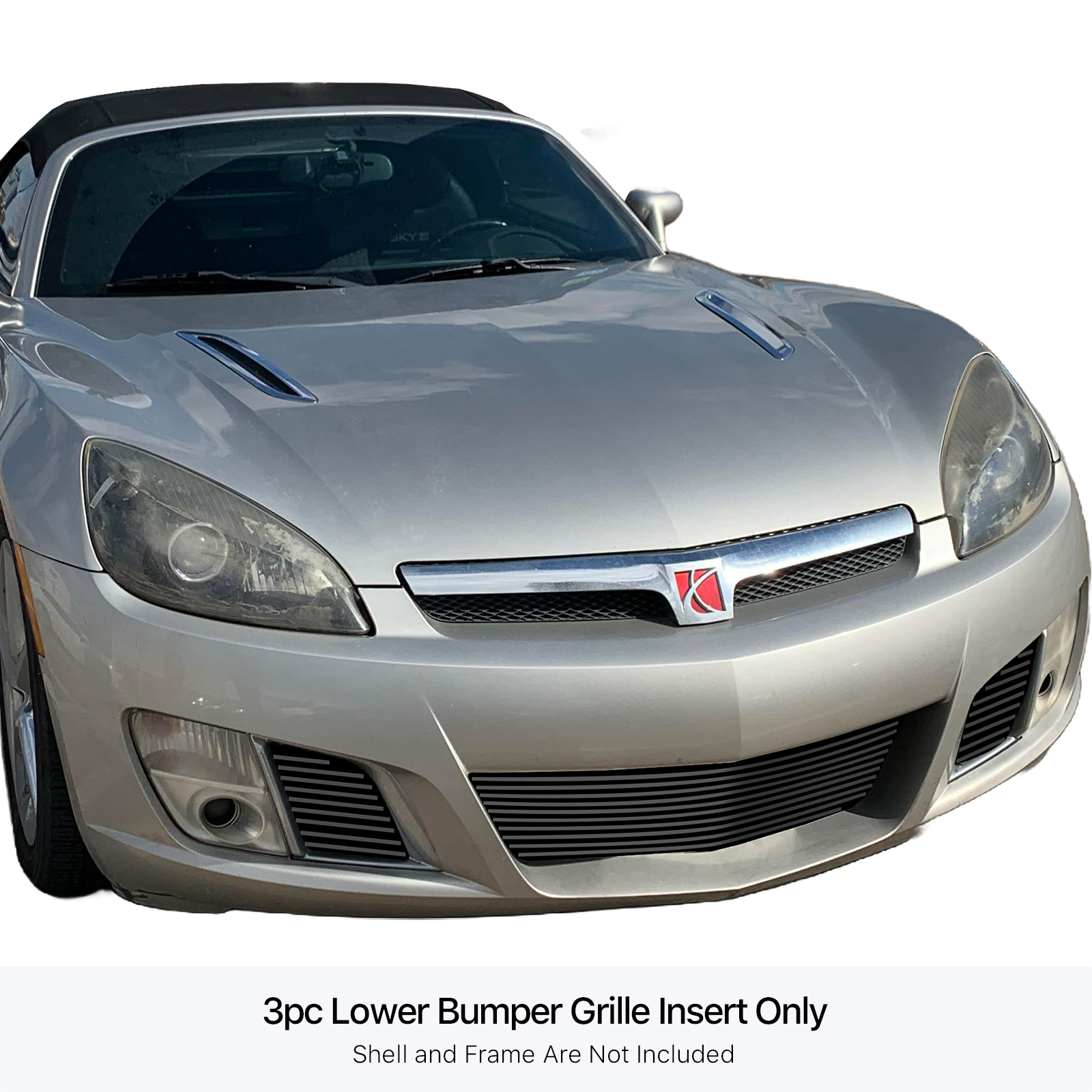 2007-2009 Saturn Sky Red Line Lower Bumper Black Stainless Steel Billet Grille