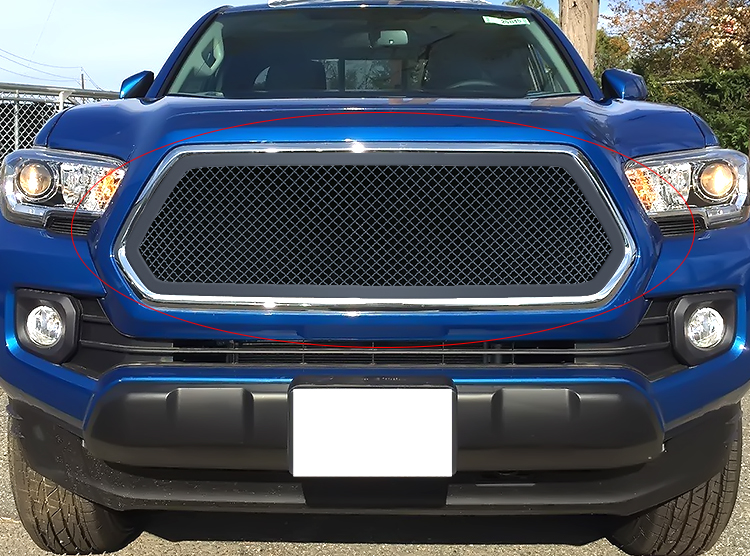 2016-2017 Toyota Tacoma Not Fit With Front Sensor Main Upper Black Wire Mesh Grille