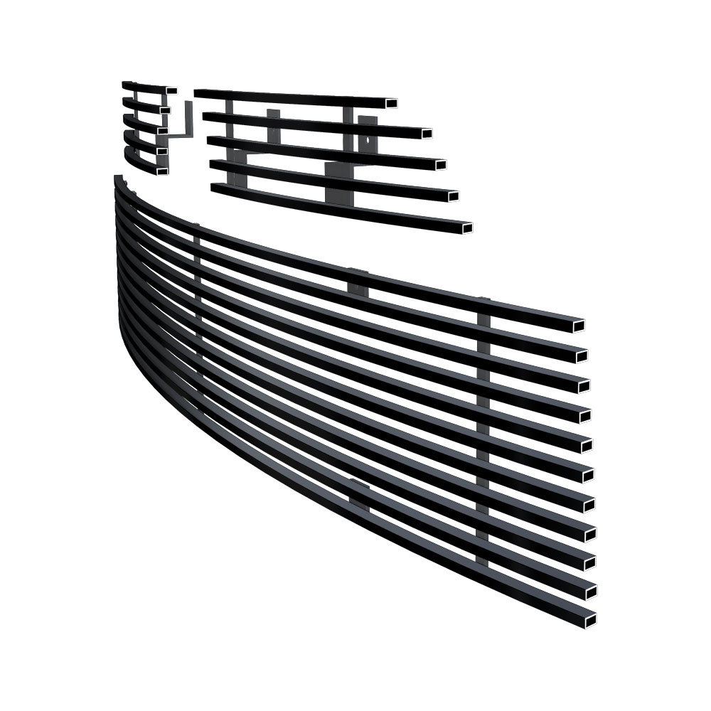 2014-2019 Toyota 4Runner Not For Limited Edition Main Upper + Lower Bumper Black Stainless Steel Billet Grille