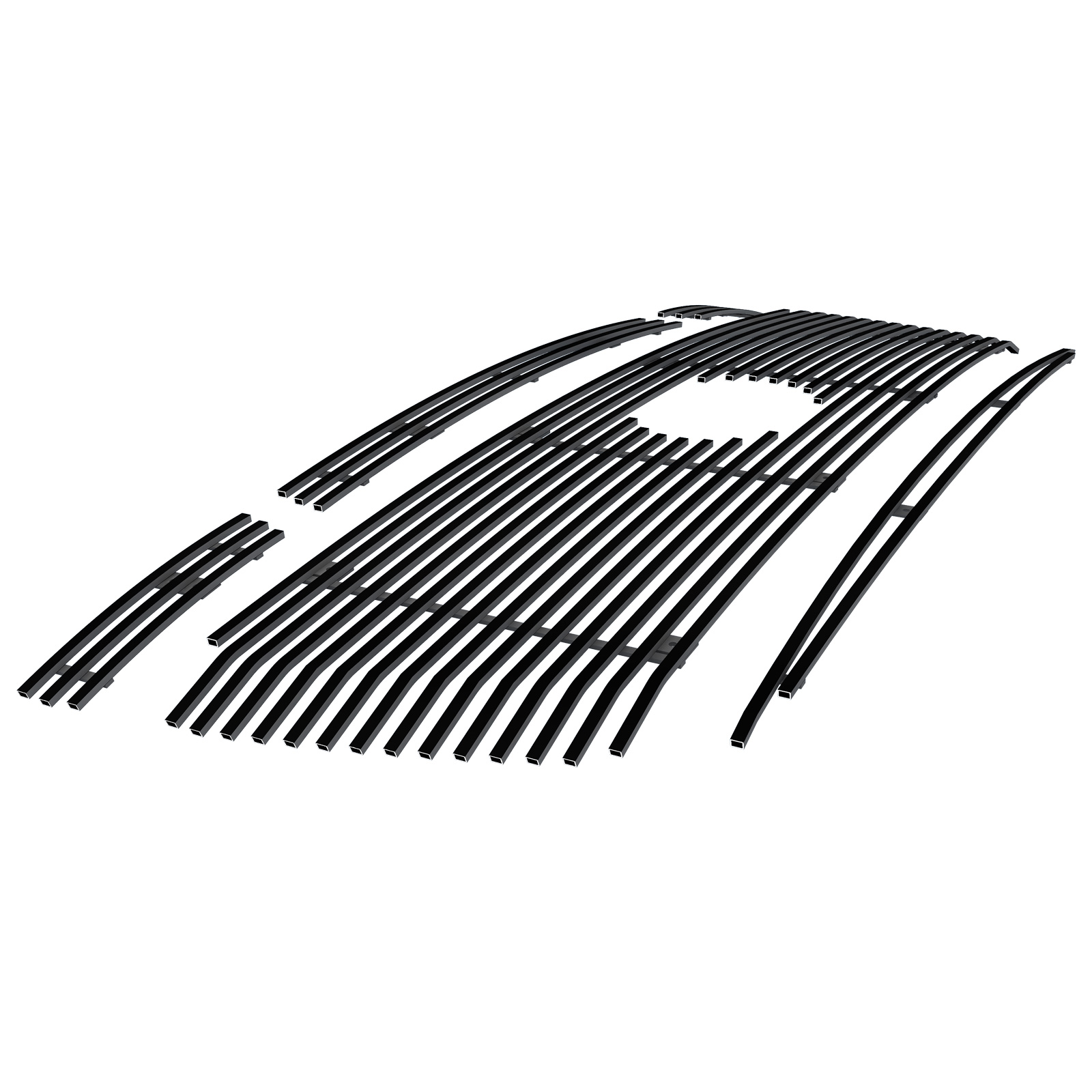 2010-2013 Toyota Tundra Main Upper + Lower Bumper Black Stainless Steel Billet Grille