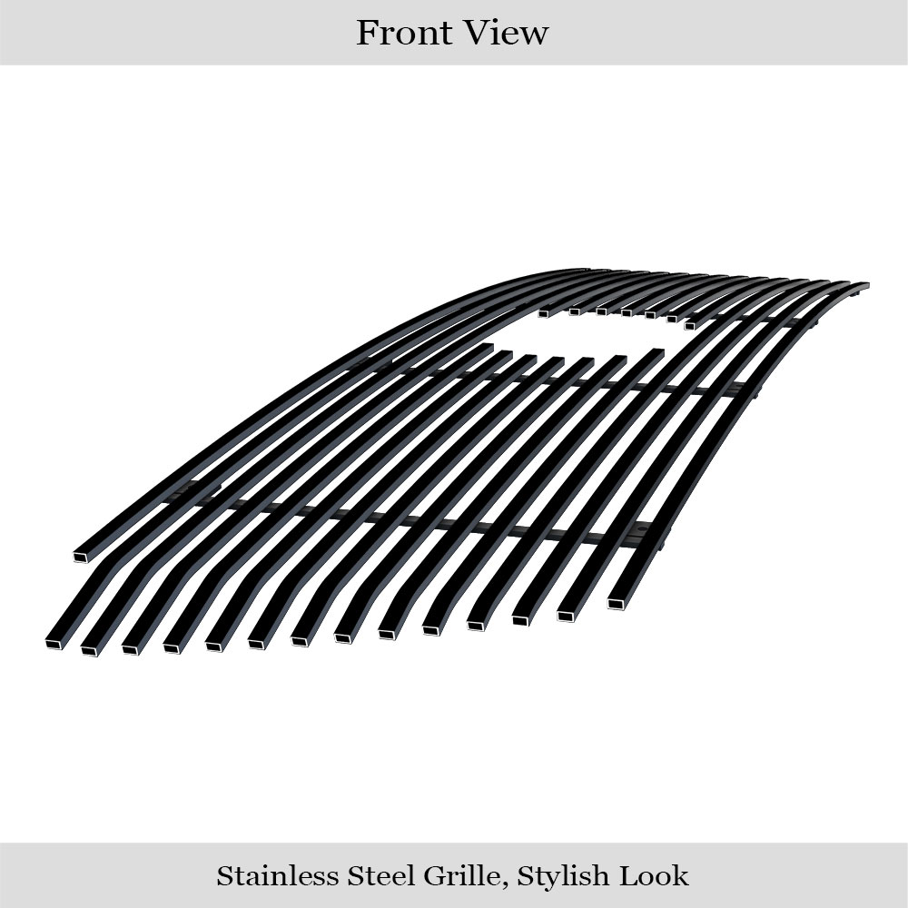 2010-2013 Toyota Tundra 1 PC With Logo Show Main Upper Black Stainless Steel Billet Grille