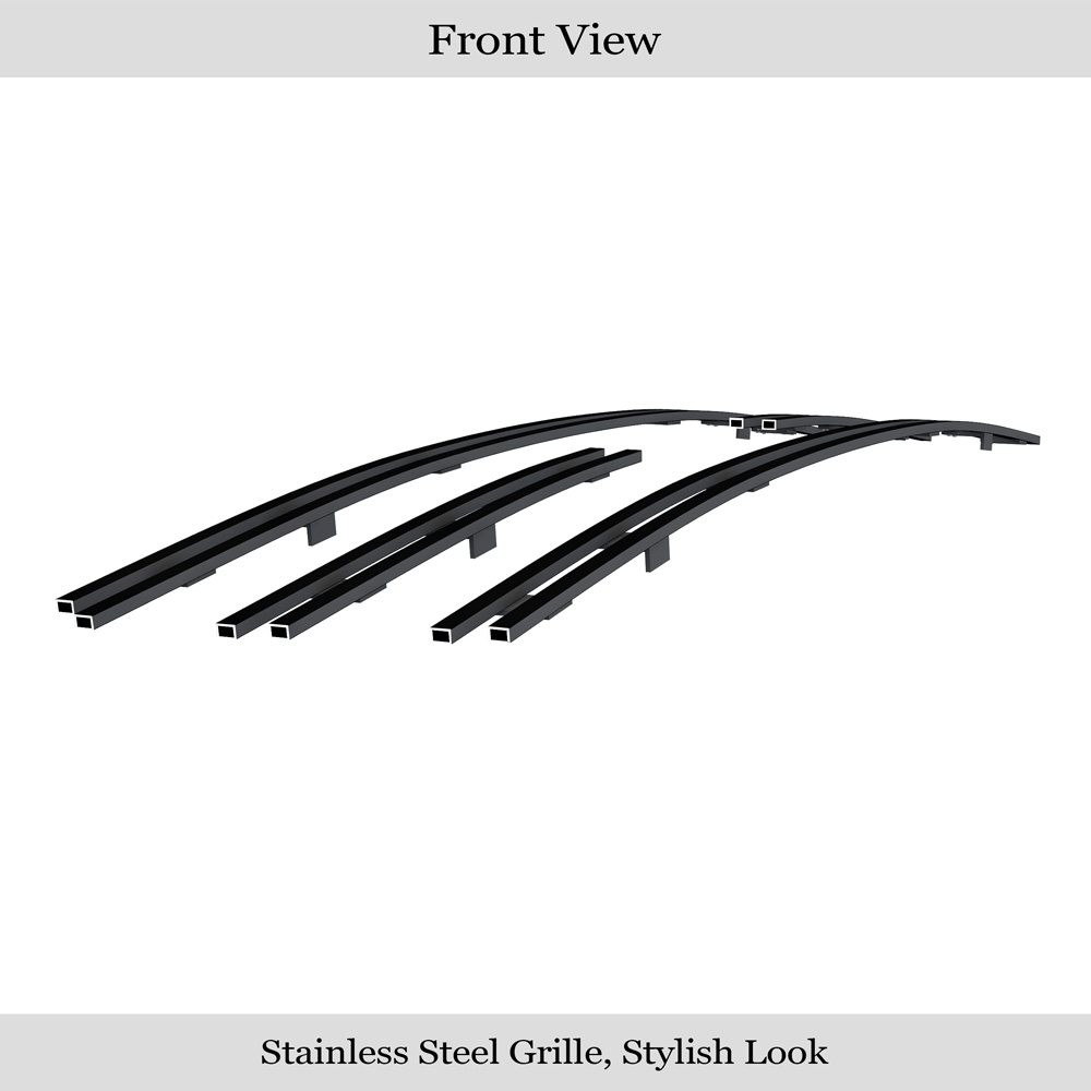 2004-2007 Toyota Highlander not for Hybrid Main Upper Black Stainless Steel Billet Grille