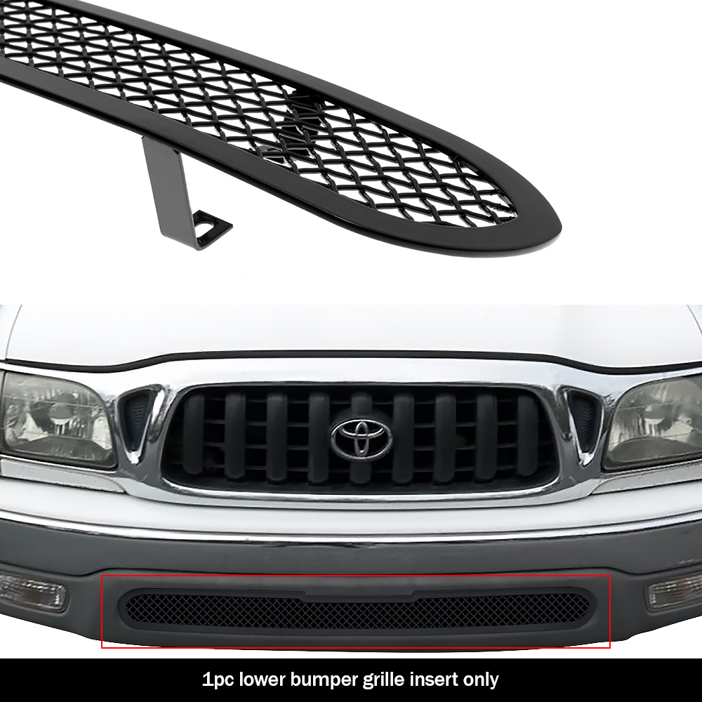 2001-2004 Toyota Tacoma 2WD; Not for Prerunner Lower Bumper Black Wire Mesh Grille