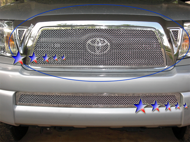 2005-2010 Toyota Tacoma 1 PC Center & 2 PCS For Side Holes Main Upper Wire Mesh Grille