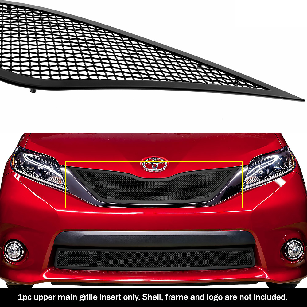 2011-2017 Toyota Sienna SE only for honeycomb style Main Upper Black Wire Mesh Grille