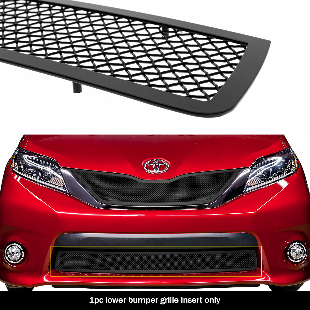 2011-2017 Toyota Sienna SE only for honeycomb style Lower Bumper Black Wire Mesh Grille