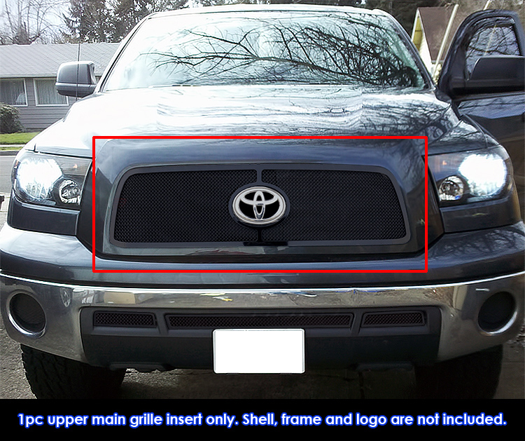 2010-2013 Toyota Tundra 1 PC With Logo Show Main Upper Black Wire Mesh Grille