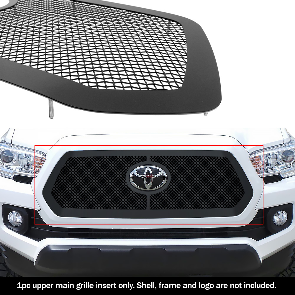 2018-2019 Toyota Tacoma with front sensor TSS Main Upper Black Wire Mesh Grille