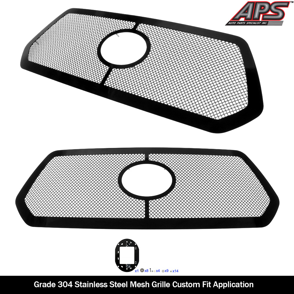 2018-2019 Toyota Tacoma with front sensor TSS Main Upper Black Wire Mesh Grille