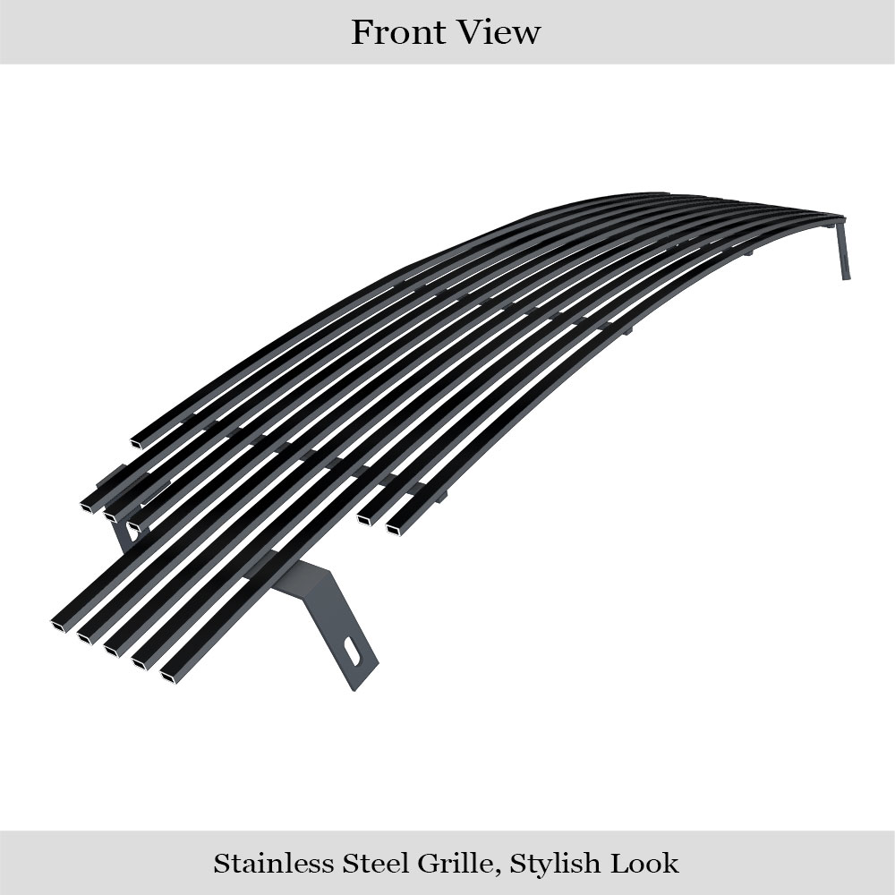 2001-2004 Toyota Tacoma 1 PC Cover 3 Holes Main Upper Black Stainless Steel Billet Grille